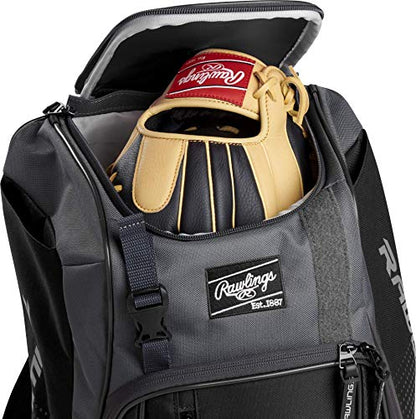 Rawlings | FRANCHISE Backpack Equipment Bag | Baseball/Softball | Rec/Travel | Multiple Styles - color: Black