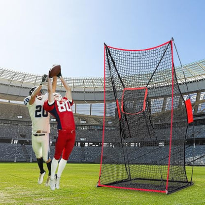 Football Kicking Cage: Quarterback Training Net for Passing Accuracy, Outdoor Practice for Youth & Adults - size: 7x4FT with Target