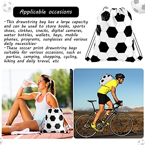 Shappy 12 Pcs 17 Inch Soccer Style Drawstring Bag Sports Ball Backpack Drawstring Sack Cinch Bags for Team Gift Party Favors - style: Soccer Style