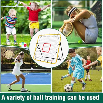 Baseball Softball Rebounder Net, 3.3×3.3FT Pitching & Fielding Training Net with Target, Adjustable Height, Alloy Steel Frame, Quick Setup for Baseball/Softball Practice