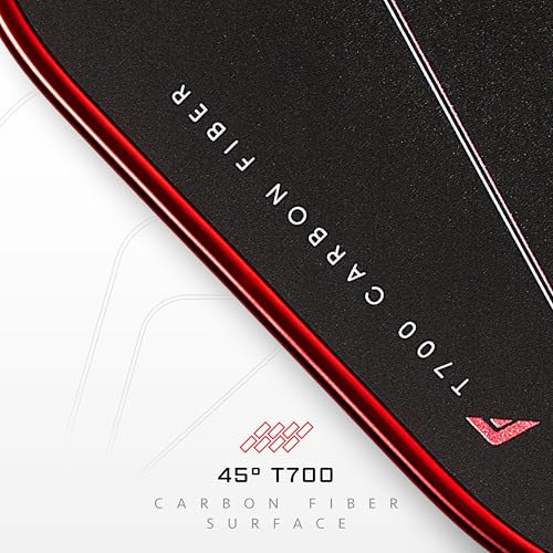 Franklin Sports PRO Pickleball Paddles – C45 Carbon Fiber Series - Official USAP + UPA Approved – Pro Player Design - color: Tempo |Electric Red, size: 16 mm