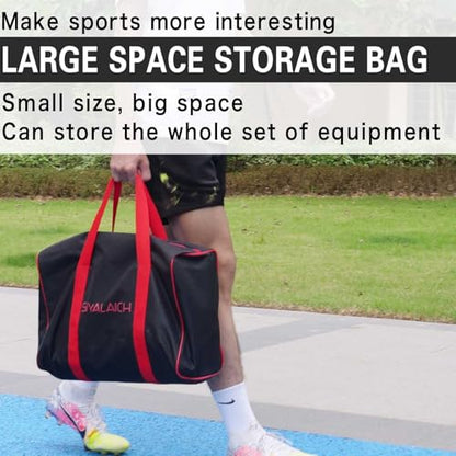 Ultimate Portable Pitching Target Net for Baseball, Softball & Football | Pro-Tested Practice System with Numbered Strike Zone | Includes Carry Bag & Enables Quick Assembly - color: Black/Red
