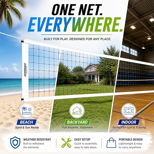 Volleyball Net – Heavy Duty Outdoor Replacement Volleyball Net for Backyard, Indoor Courts, and Beach Games – Official 31 Ft x 37 in Regulation Size with Reinforced Bands and Adjustable Ropes