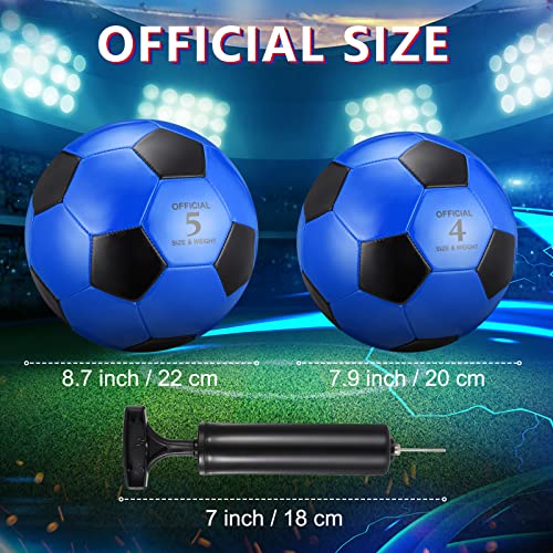 HyDren 4 Pcs Soccer Ball with Pump Official Size 4/5 Deflated Soccer Balls Bulk for Outdoor Indoor Practice Training Sport Gift for Kid Teen Youth Adult Back to School - size: Size 5, style: Modern