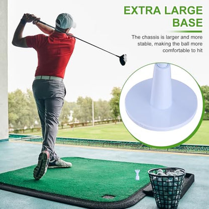 JellyArch 6 Pieces Adjustable Golf Tees Set for Driving Range Mats Simulator 2.1-2.9 Inches Height Range Tees Rubber Plastic Unbreakable Golf Accessories for Indoor Outdoors, White