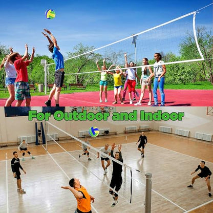 Volleyballs Official Size 5, Waterproof Soft Bulk Recreational Volley Balls with Pump and Net Bag for Indoor Outdoor Beach Pool Water Sand Game Training Match Gift for Beginner