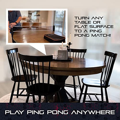 Premium Retractable Ping Pong Net for Any Table - Portable Table Tennis Net -Ping Pong Net with Clamps -Table Tennis Accessories - Comes with Large Storage Bag