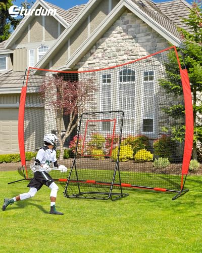 12x9/16x10/20x10ft Barricade Backstop Net, Ball Sports Barrier Netting, Protection Screen for Baseball Softball Lacrosse Soccer Hockey Training for Backyard with Carry Bag
