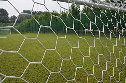 Aoneky Polyester Soccer Goal Net - 4 mm Cord - Replacement Full Size Football Post Net- Heavy Duty Soccer Netting - NOT Include Posts - size: 10 x 6.5 Ft