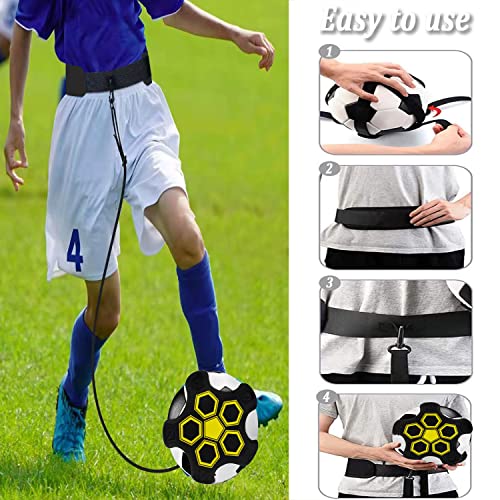 Football Kick Trainer, Soccer/Volleyball/Rugby Trainer Hands-Free Adjustable Solo Soccer Practice Aid Throw Training Equipment for Kids Adults Ball Sizes 3, 4, 5 - color: 5 Straps