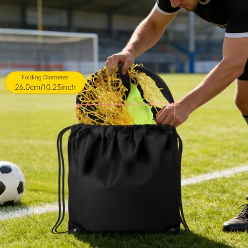 Soccer Target Net and Disc Set with Drawstring Backpack– 20” Goal Target Net (2 PCS) + 7" ABS Target Disc – Adjustable Straps, Clear Visibility for Shooting Accuracy for Solo Drills, Team Training
