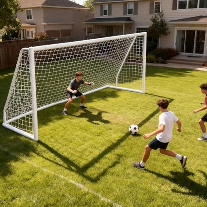 F2C Soccer Goal Soccer Net for Backyard, Steel Frame for Kids, Adult Portable Shooting Training Aid with Carry Bag,Ground Stakes Waterproof - size: 12x6 FT