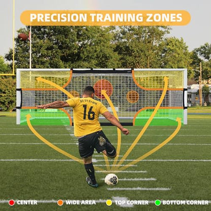 MR Soccer Goal Target Sheet, Field Net, Professional Shooting Practice Aid - size: 16'x7'