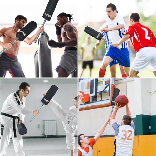 SPOYNAL Inflatable Padded Blocking Guards - 2 Pack Basketball Blocking Pads Football Training Equipment with Pugil Sticks, Defense Pads for Lacrosse, Boxing, Martial Arts Practice Accessories