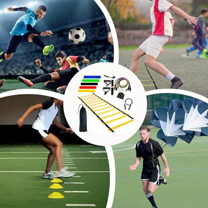 Speed Training Practice Poles - Adjustable Soccer Practice Poles, Professional Speed Trainings Gear | Foldable Sports Agility Set, Multi Sport Training Poles for Athletes, Kids, Adults - color: Set 4