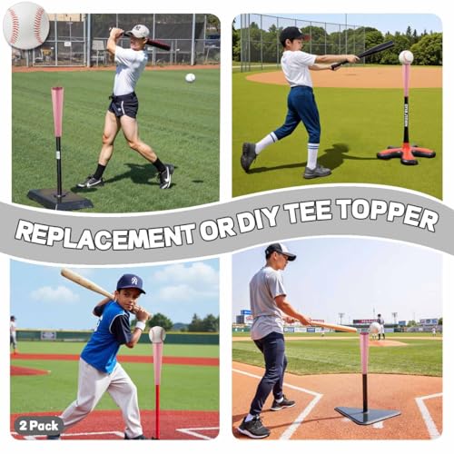 Baseball Softball Training Equipment for Training Hitting, Universal Batting Tee Topper Replacement, Strong Basic Ball Rest Rubber Cup - color: Pink