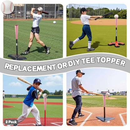 Baseball Softball Training Equipment for Training Hitting, Universal Batting Tee Topper Replacement, Strong Basic Ball Rest Rubber Cup - color: Pink
