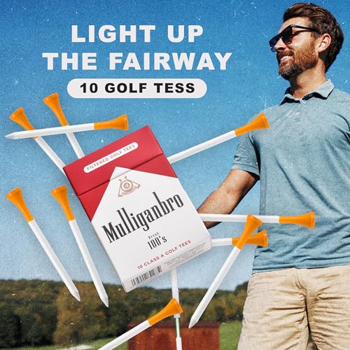 Shanker Golf - Funny Golf Tees – MulliganBro 10 Pack - Funny Golf Gift for Men - Parody Golf Accessories - Cool Novelty Tees for Golfers - Golf Gag Gift