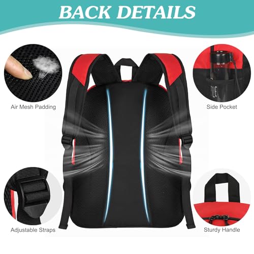 WOLT Soccer Backpack Soccer Bag with Ball Holder & Shoes Compartment, Sport Equipment Bags For Football, Basketball, Volleyball, Gym - color: Red