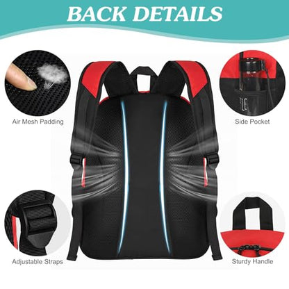 WOLT Soccer Backpack Soccer Bag with Ball Holder & Shoes Compartment, Sport Equipment Bags For Football, Basketball, Volleyball, Gym - color: Red