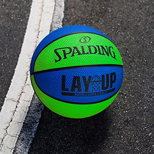 Spalding Layup Mini Rubber Outdoor Basketball - color: Lay Up - Green/Blue