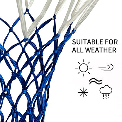 Sanung Basketball Net, Wear-Resistant Polyester Lightweight 12 Loops Basketball Net Replacement for Home Use, Fits Standard Size Hoop, Easy to Setup, Set of 2