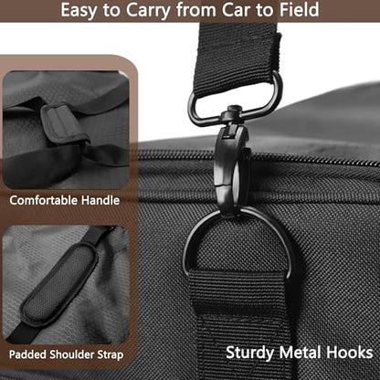 Football Ball Bag, Holds 6 Official Size Footballs, 900D Oxford Football Carrying and Storage Bag with Adjustable Dividers, Pockets and Shoulder Strap