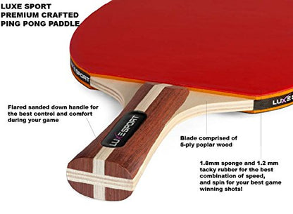 Ping Pong Paddle Set of 4 - Full Table Tennis Bundle inc. 4 Ping Pong Paddles, 8 Three Star Balls, Portable Storage Travel Bag/Case - Racket Set for 2 or 4 Players - Rec Indoor / Outdoor Games