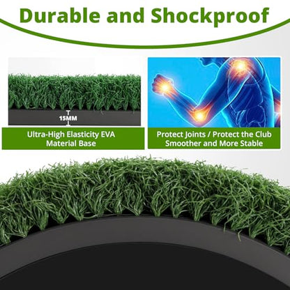 Golf Hitting Mat Practice Mat for Indoor Outdoor Simulator, 4x5 & 6x4 FT, Premium Nylon or Multi-Surface Turf, 35-55mm High-Elastic EVA, Joint-Friendly, Includes Balls & Patented Tees, Home Garage - size: 5' x 4' x 2.1" Ultra - 50MM