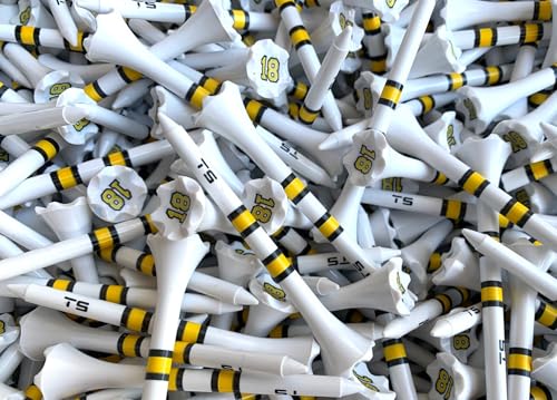 Premium USA Golf Tees – 3¼" or 2¾" Durable Plastic Performance Tees (100 Pack) – Made in USA – Bulk Value Pack - color: Happy Gil, size: 2 3/4