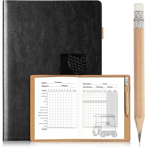 GLORIEROO Set for Dad Includes Golf Scorecard Book, Bag Tag with 5 Tees & Golf Club-Shaped Pen - Funny Birthday Present from Daughter, Son or Kids,Best Dad By Par