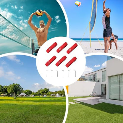 BeachWeatherproof Volleyball Courts Cords - Robust Court Marking, Volleyballs Net System |Beach Sand Boundary Cord, Stainless Steel Spikes Kit, Volleyball All-Weather Court Boundary Cords for Backyard