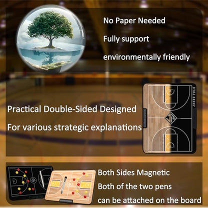 Double-Sided Electronic Basketball Coaching Board,16-Inch Full Screen LCD Digital Tactical Writing Tablet for Basketball Strategy Teaching Coach Board