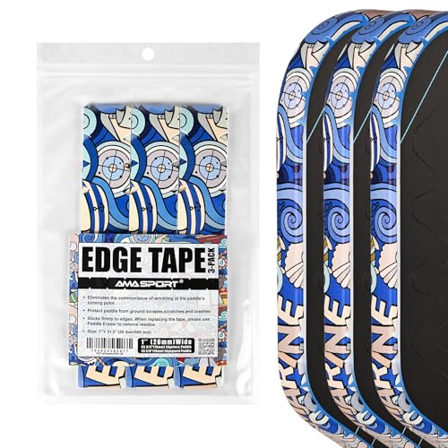 PICKLETECH Pickleball Edge Guard Tape – Pink Unicorn Pattern Edge Tape for Pickleball Paddle - Fit Perfectly Curved Edge - No Wrinkling - color: Marine Doodle, size: Width 26mm