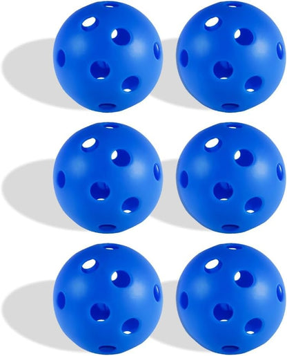 Indoor Pickleball Balls - 4/6 Pack 26 Holes - USAPA Standard - High Resilience & Durability Blue Balls