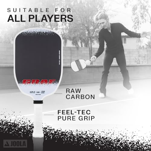 JOOLA GRAF Edge 16mm Pickleball Paddle - Carbon Fiber Pickleball Racket for Increased Spin & Control - Agassi Shape for Power & Precision - UPA-A Certified - USAP Approved - NFC Chip Enabled - color: Single | 16mm Carbon| GRAF Edge