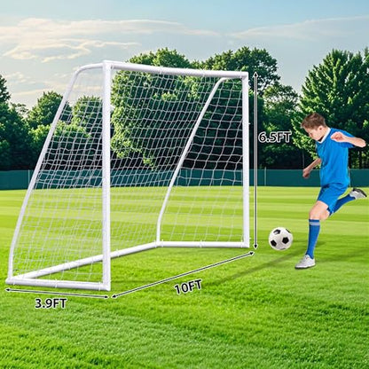 HomGarden Portable Soccer Goal for Backyard,12x6 / 10x6.5 / 8x5ft /6x4 Full Size Soccer Goals for Kids Adults Soccer Net Backyard Soccer Goals - size: 10×6.5 ft