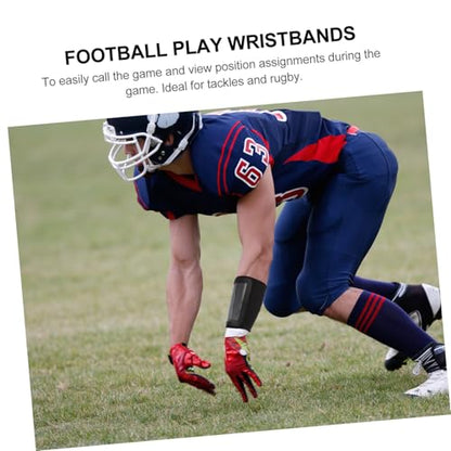 Football Rugby Tactical Wristband for Quarterback, Black Medium Armband with Soft Breathable Fabric, Sports Training Wrist Support for Youth and Competition