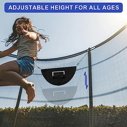 Breakaway Rim Basketball Hoop for Dunking with Mini Basketballs Trampoline Attachment Indoor & Outdoor Use