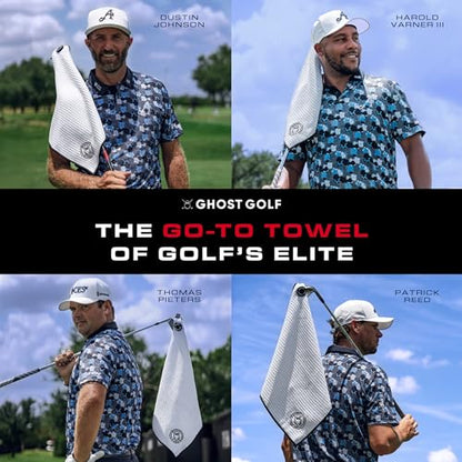 Ghost Golf Magnetic Towel (Greenside) - Premium Ultra-Absorbent Microfiber Golf Towel with Magnet for Golf Carts or Clubs - 18" x 18" Golfing Gear - Waffle Weave Pattern (Grey) - color: Grey