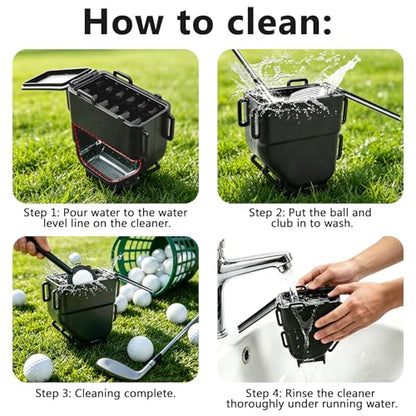 Ruppence Golf Cart Ball Washer and Club Cleaner Kit, Golf Ball Washer, Includes Straps, Improved Brush Design, Perfect for Club Courses, Pros, & Home
