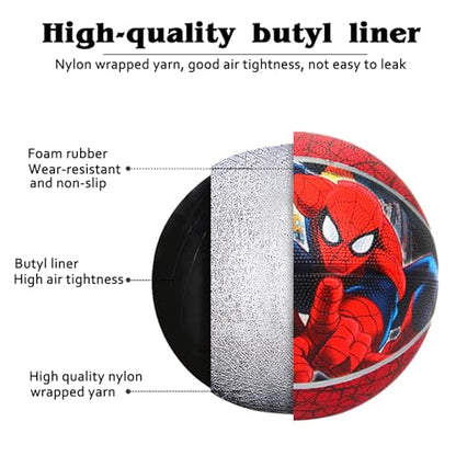 DECLIR Kids Basketball Size 5 Youth Basketball 27.5" for Indoor Outdoor Play Games,Training Basketball for Beginner(Boys&Girls)