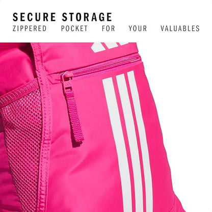 adidas Alliance Sackpack – Drawstring Backpack for Sports, Small Gym Bag - color: Team Shock Pink 2/White/3