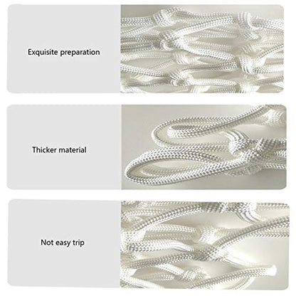 Basketball net 12 Loops Replacement Thicker Ropes Weaved All Weather Bright Coloured Endurable Environment Friendly Polypropylene - color: 1 PCS White
