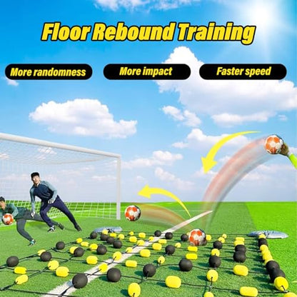Soccer Training Equipment Goalkeeper Trainer, Goalie Training Equipment with Square Ball Deflector, Reaction Training Aid for Reflex Agility and Hand Eye Coordination Drills - size: Standard