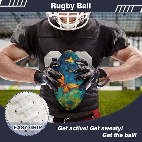 SYtrade Recreational Football Game Footballs PU Composite Leather Footballs for Training Indoor Outdoor - color: Butterfly Yellow Green