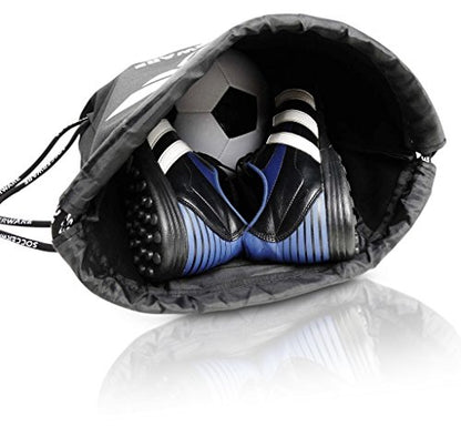 Soccerware Soccer Bag Backpack - Youth & Kids, Organize Sports Gym Equipment - Boys Girls - color: Black