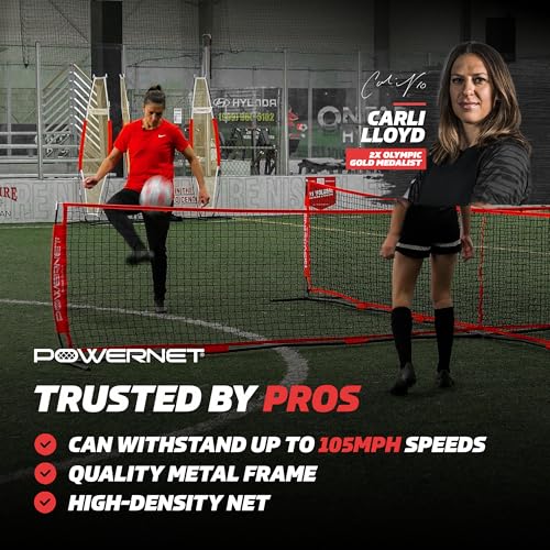 PowerNet 4 Way Soccer Net, Portable Indoor & Outdoor Soccer Training, Game and Training Equipment for Adults and Kids, Ideal for Backyard, Park or Beach, 2 Sizes