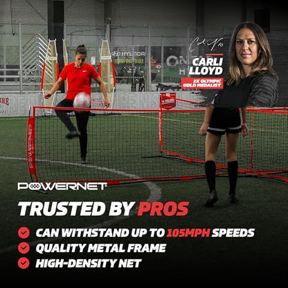 PowerNet 4 Way Soccer Net, Portable Indoor & Outdoor Soccer Training, Game and Training Equipment for Adults and Kids, Ideal for Backyard, Park or Beach, 2 Sizes