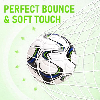 Soccer Ball Size 5 Size 4 with Pump Deflated, Official Size and Weight Long-Lasting Soccer Ball for Youth Teens Adult, Indoor Outdoor Training Practice Ball Games Sports Soccer Gifts with Mesh Bag